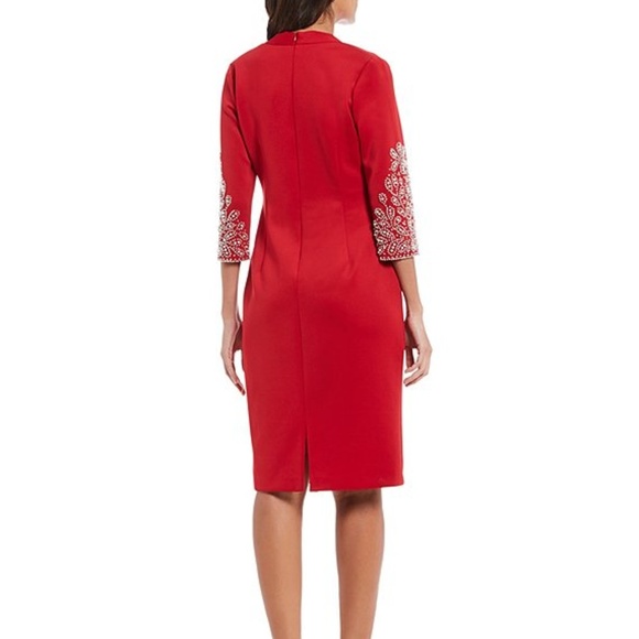 🎉2XHP🎉 NWT SLNY Beaded Sheath Dress - Picture 2 of 3